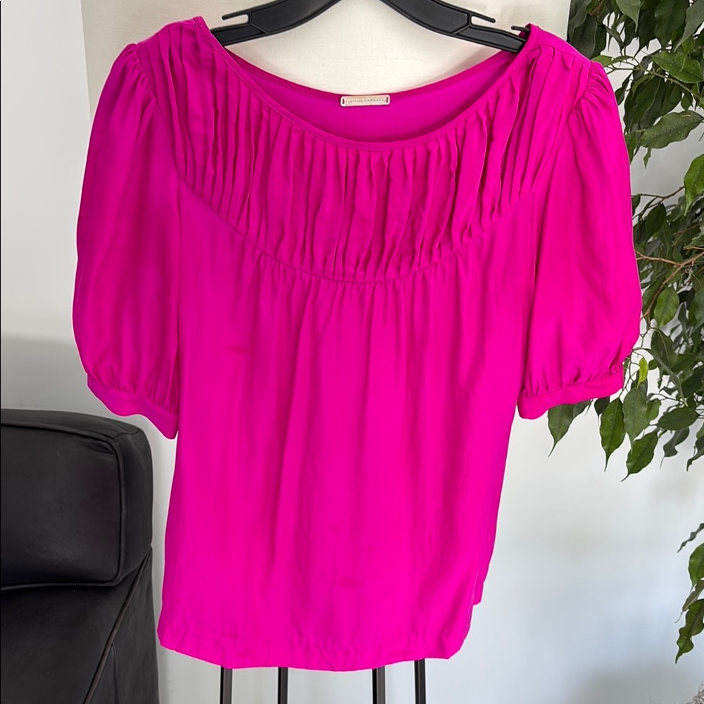 Loeffler Randall Silk bateau Neckline Blouse